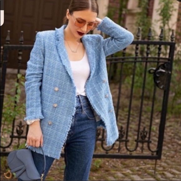 Zara Jackets & Blazers - Zara Bloggers Favorite Tweed Blazer Jacket Sz M